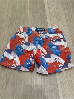 Vilebrequin Red, Blue & White Nautical Sail Swim Shorts